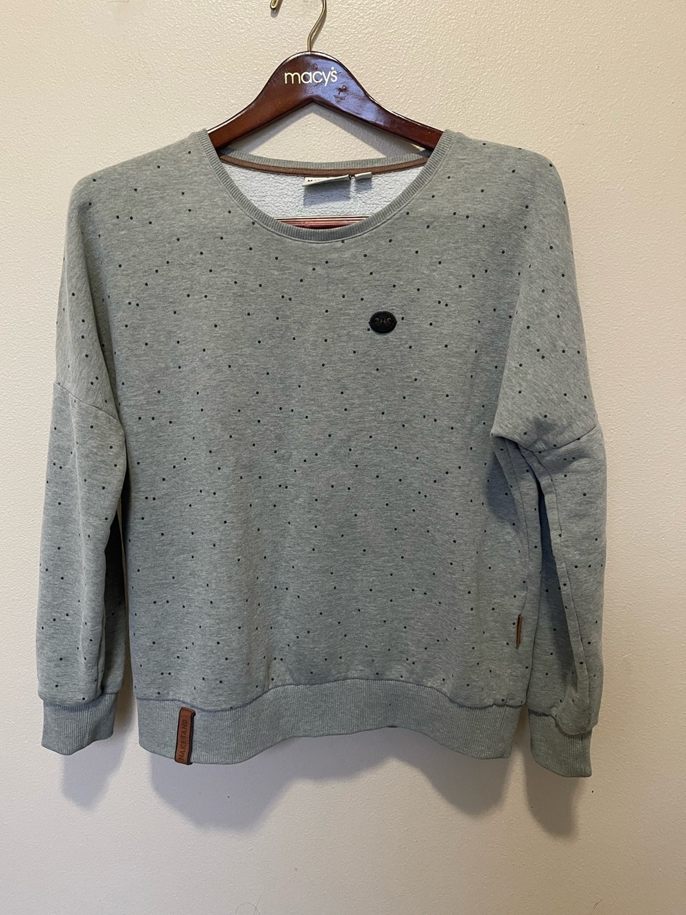Naketano Brave New World Pullover sweater size large polka dot